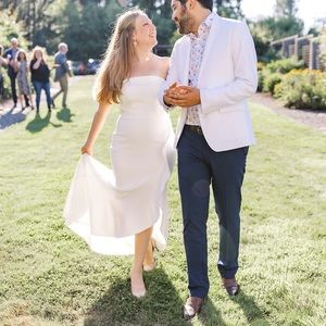 White strapless high-low dress *wedding*
